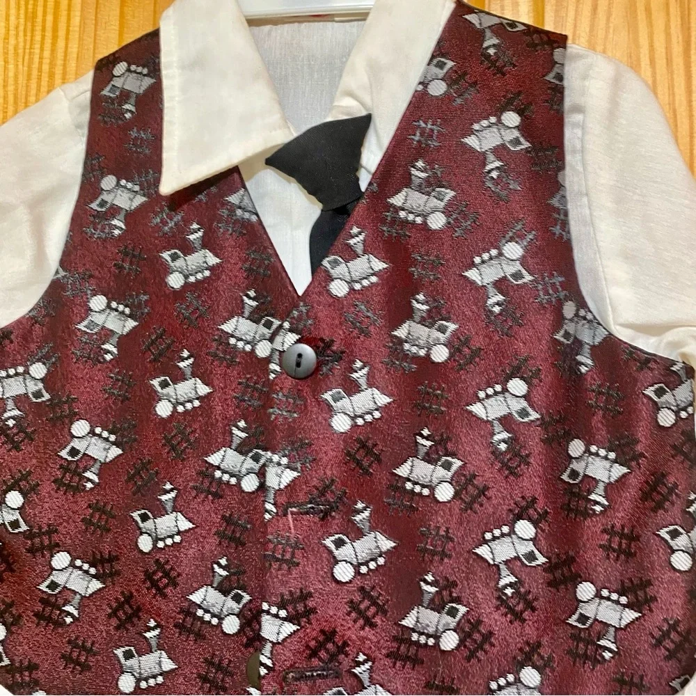 Boys Toddler Train Vest Outfit top set (3T)